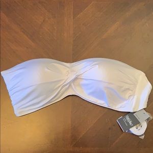 White bandeau bathing suit top